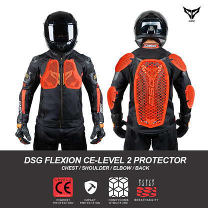 DSG Race Pro Sport Riding Jacket - Black Red Gold