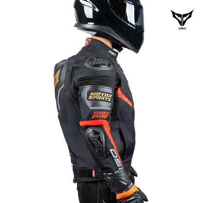 DSG Race Pro Sport Riding Jacket - Black Red Gold