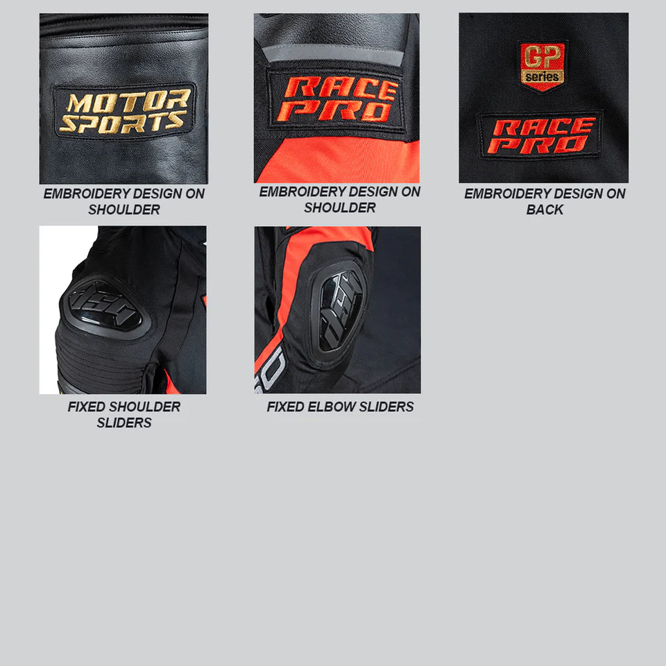 DSG Race Pro Sport Riding Jacket - Black Red Gold