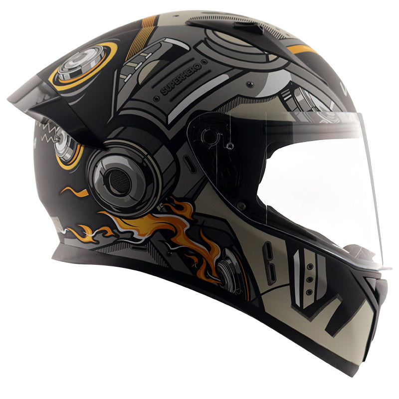 Vega Bolt Super Hero Helmet - Dull Black Grey