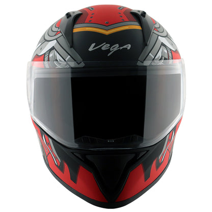Vega Bolt Super Hero Helmet - Dull Black Red