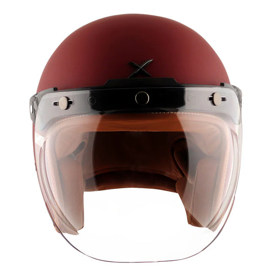 AXOR RETRO JET HELMET - DULL CHESTNUT RED