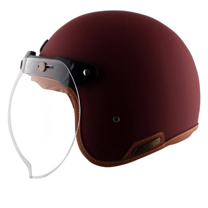 AXOR RETRO JET HELMET - DULL CHESTNUT RED