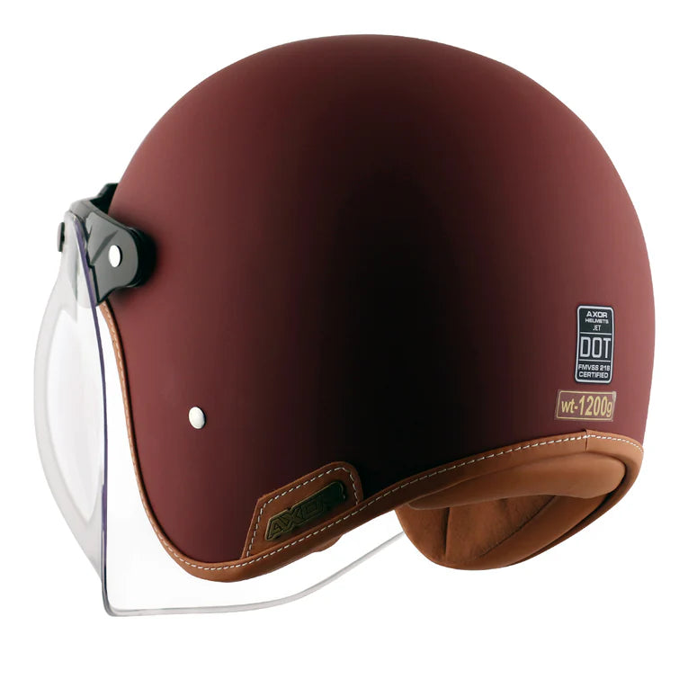 AXOR RETRO JET HELMET - DULL CHESTNUT RED