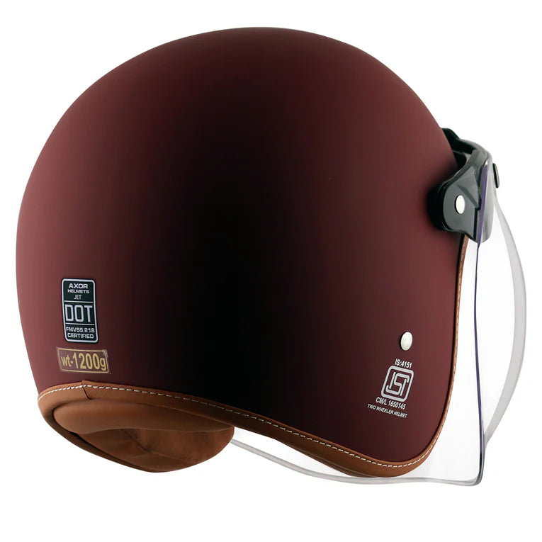 AXOR RETRO JET HELMET - DULL CHESTNUT RED