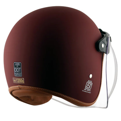 AXOR RETRO JET HELMET - DULL CHESTNUT RED