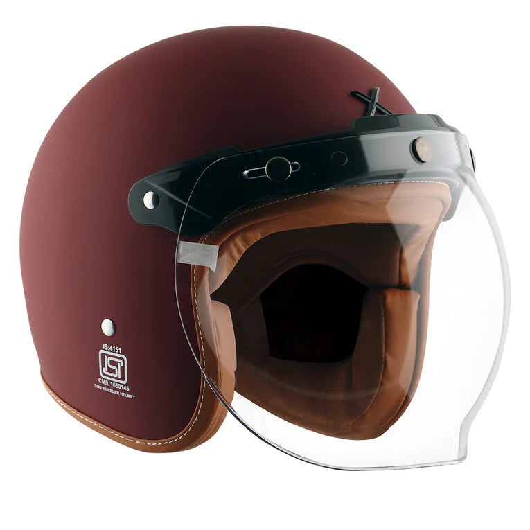AXOR RETRO JET HELMET - DULL CHESTNUT RED