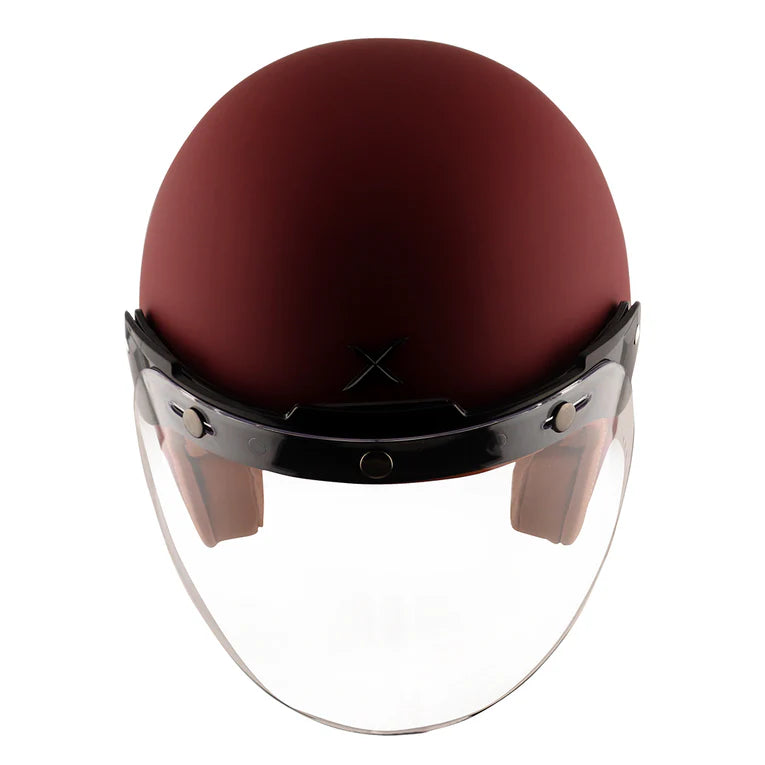 AXOR RETRO JET HELMET - DULL CHESTNUT RED