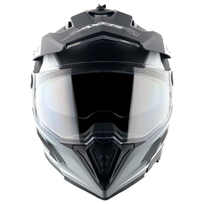 AXOR X-Cross Dual Visor Flagstaff Helmet - Dull Nardo Grey Black