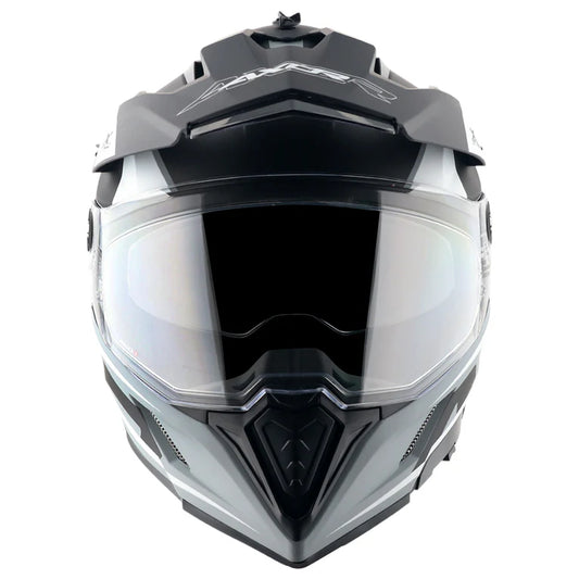 AXOR X-Cross Dual Visor Flagstaff Helmet - Dull Nardo Grey Black