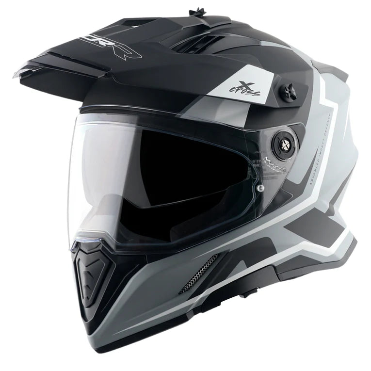 AXOR X-Cross Dual Visor Flagstaff Helmet - Dull Nardo Grey Black