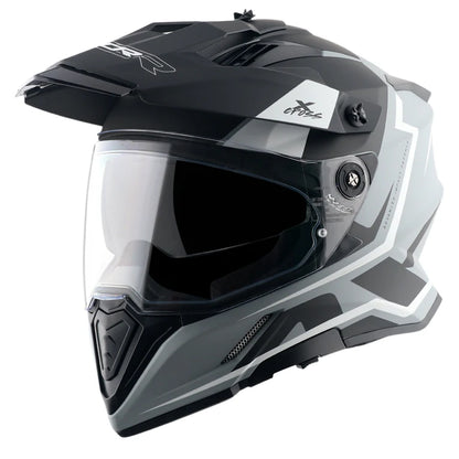 AXOR X-Cross Dual Visor Flagstaff Helmet - Dull Nardo Grey Black