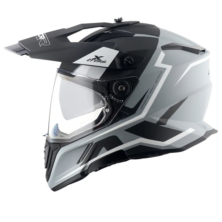 AXOR X-Cross Dual Visor Flagstaff Helmet - Dull Nardo Grey Black