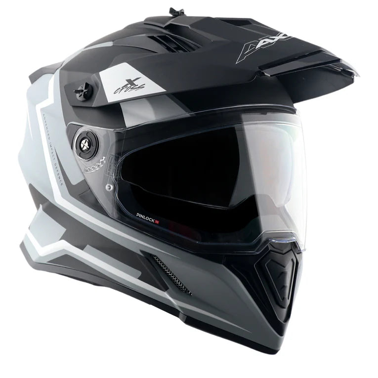 AXOR X-Cross Dual Visor Flagstaff Helmet - Dull Nardo Grey Black