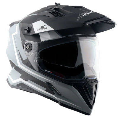 AXOR X-Cross Dual Visor Flagstaff Helmet - Dull Nardo Grey Black