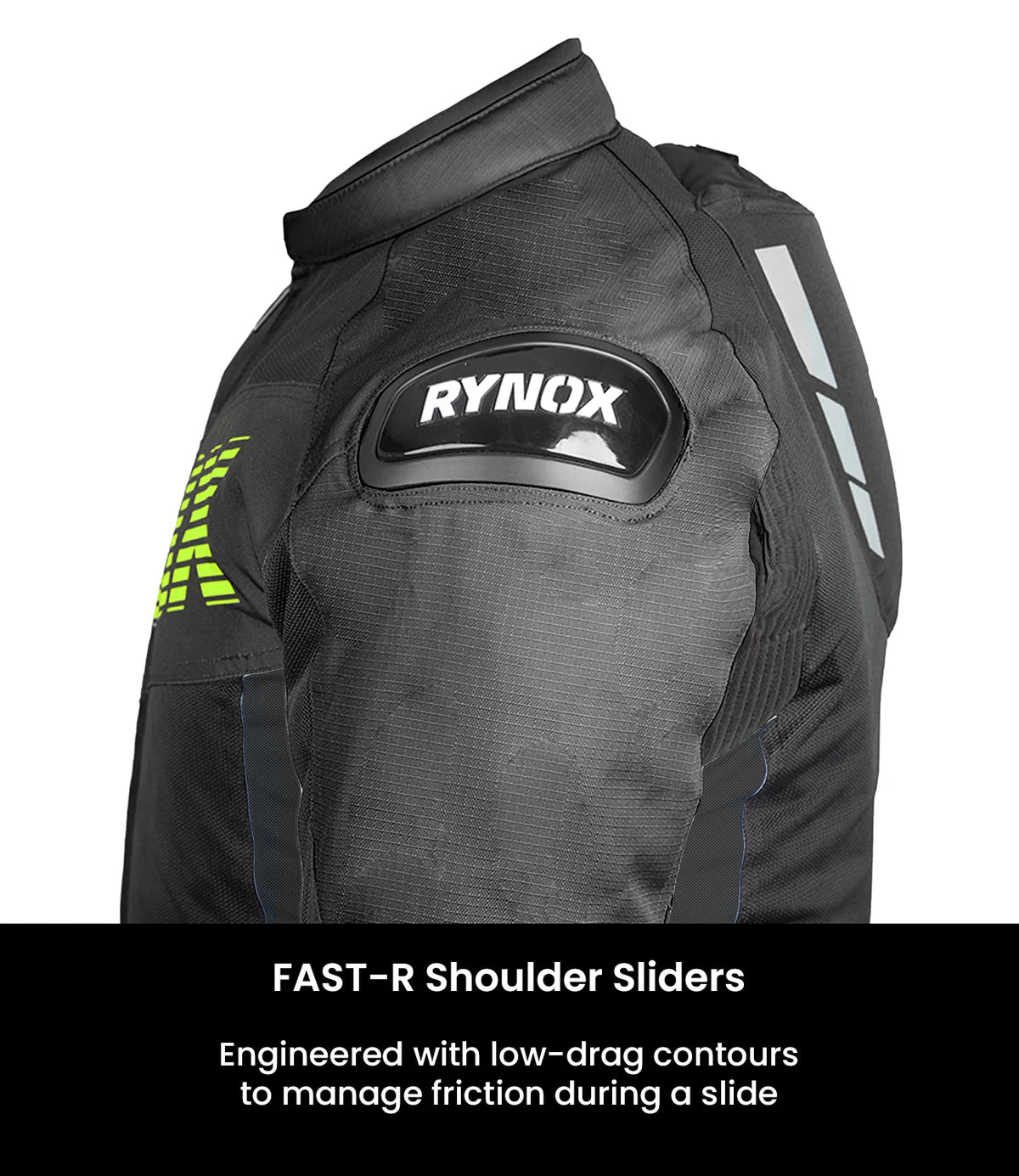 RYNOX Delta GT Jacket - Black Hi-Viz Green