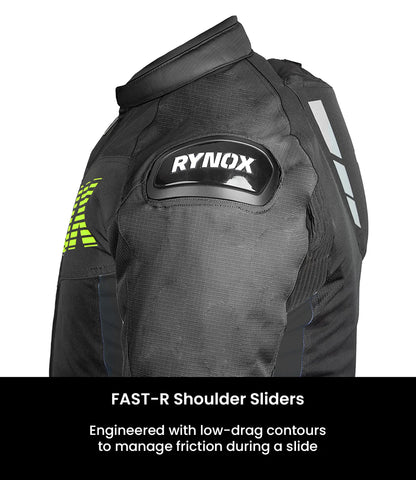 RYNOX Delta GT Jacket - Black Hi-Viz Green