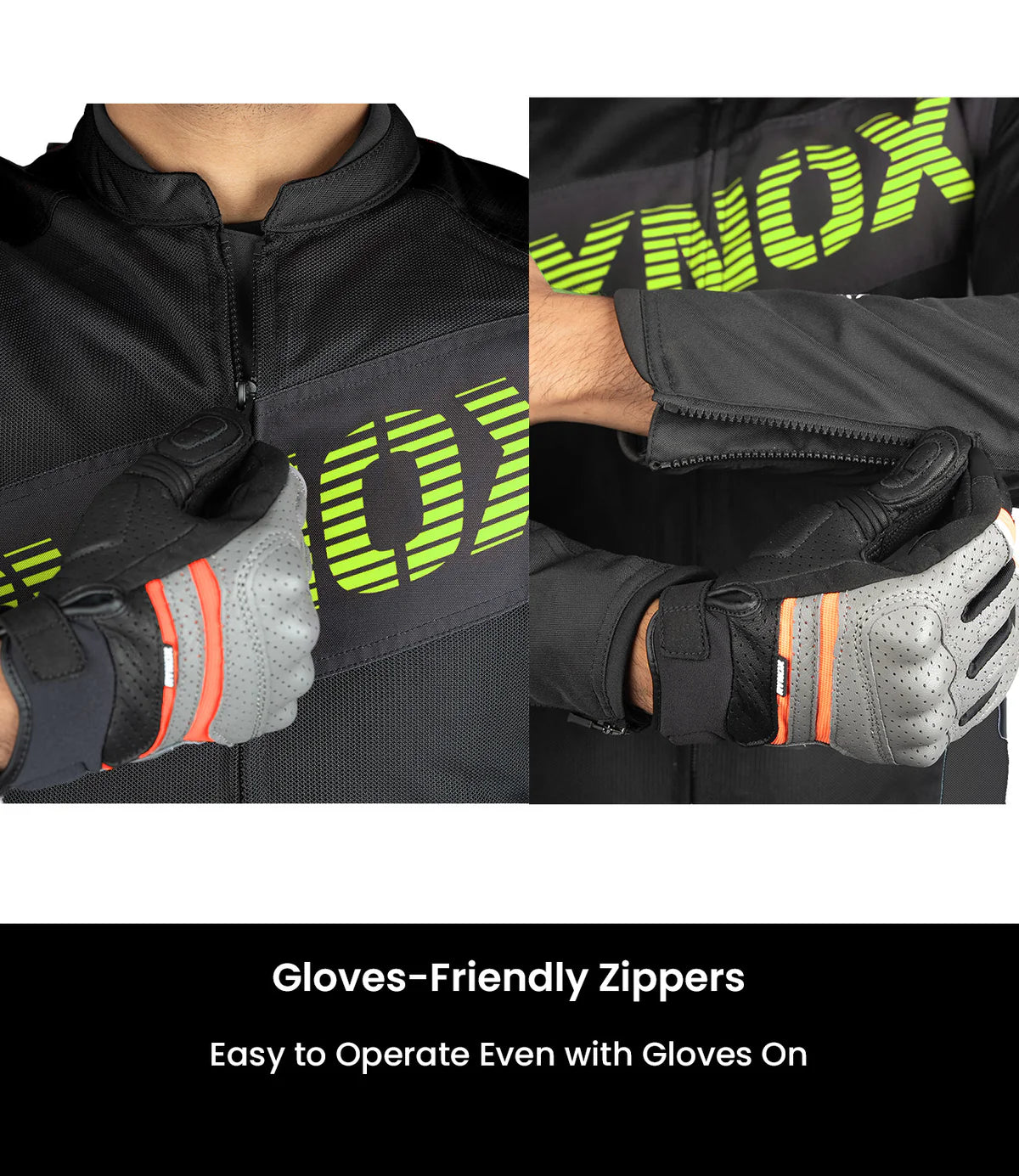 RYNOX Delta GT Jacket - Black Hi-Viz Green