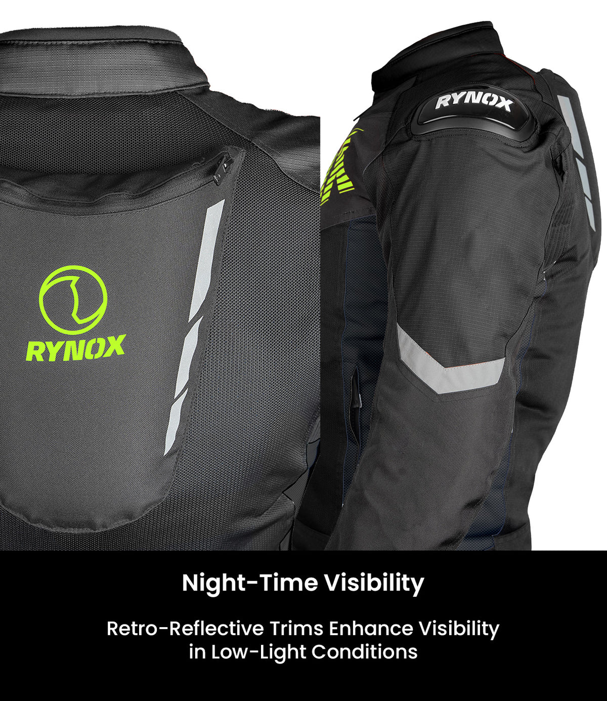 RYNOX Delta GT Jacket - Black Hi-Viz Green