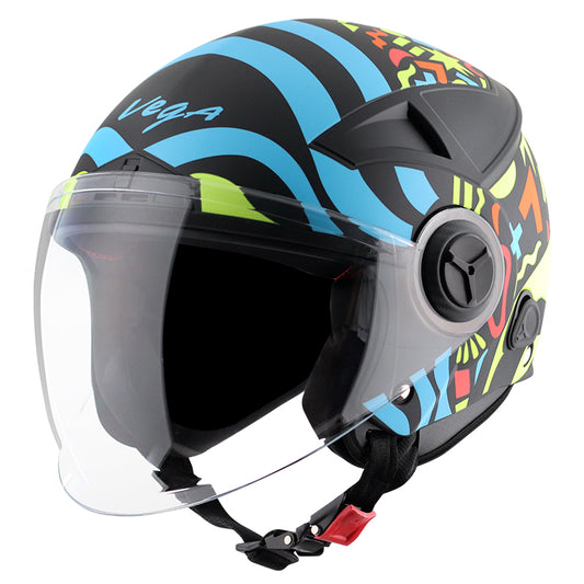Vega Blaze DX BZ1 Helmet - Dull Black Neon Yellow