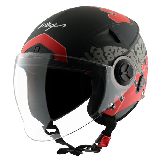Vega Blaze DX BZ2 Helmet - Dull Black Red
