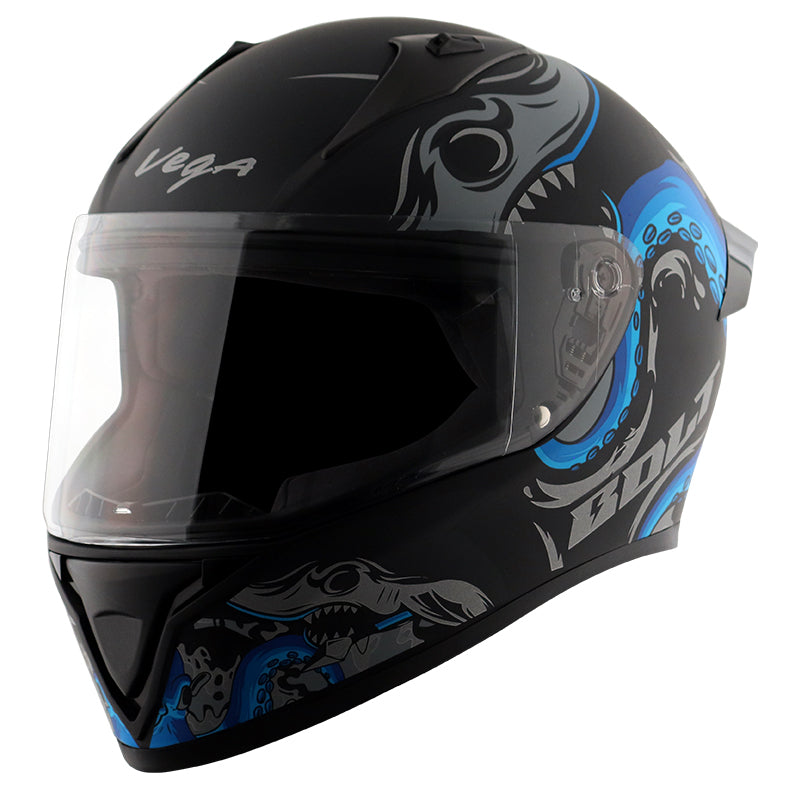 Vega Bolt Octopus Helmet - Dull Black Blue