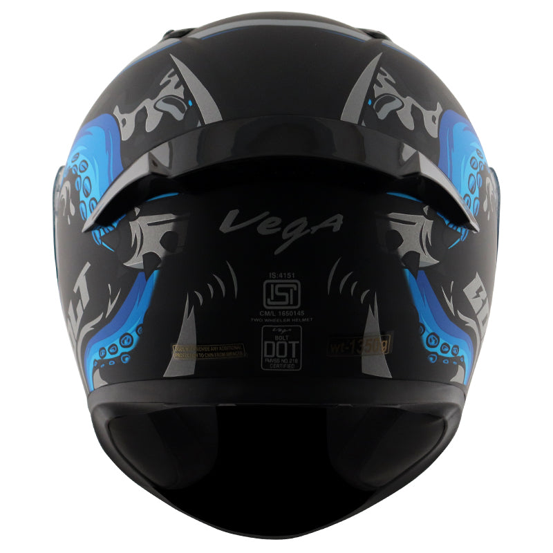 Vega Bolt Octopus Helmet - Dull Black Blue
