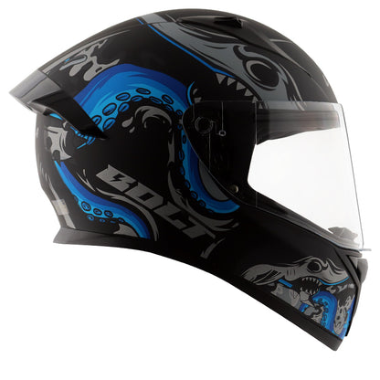 Vega Bolt Octopus Helmet - Dull Black Blue