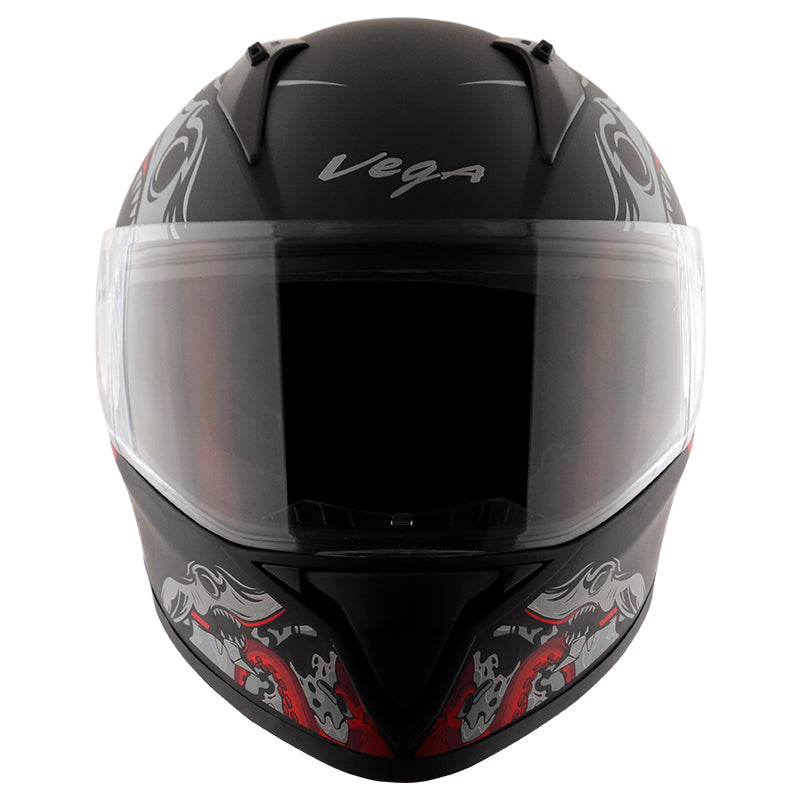 Vega Bolt Octopus Helmet - Dull Black Red