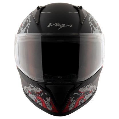 Vega Bolt Octopus Helmet - Dull Black Red