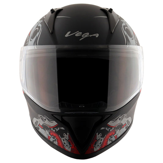 Vega Bolt Octopus Helmet - Dull Black Red