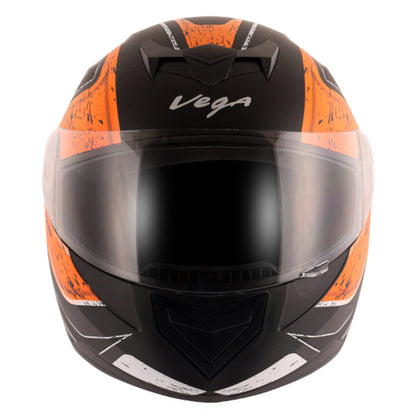 Vega Edge DX Crystal Helmet - Dull Black Orange