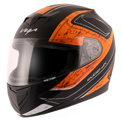 Vega Edge DX Crystal Helmet - Dull Black Orange