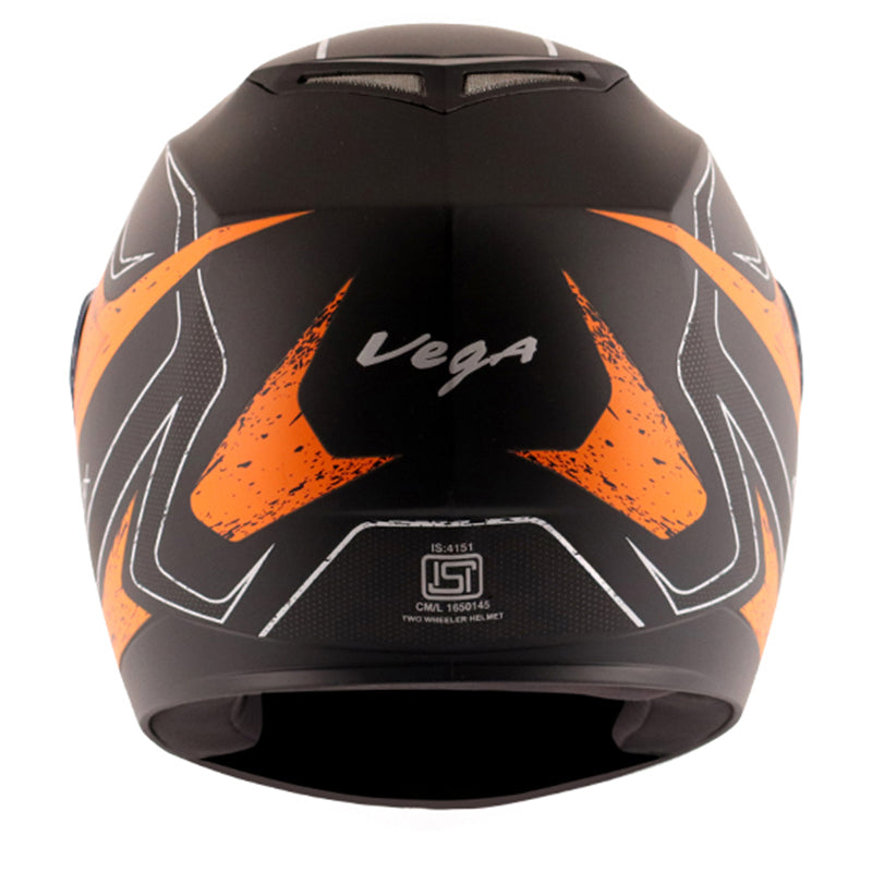 Vega Edge DX Crystal Helmet - Dull Black Orange