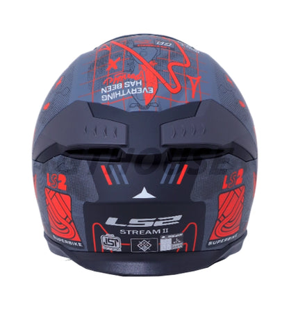 LS2 FF320 Stream II GP Helmet - Matt Red Grey