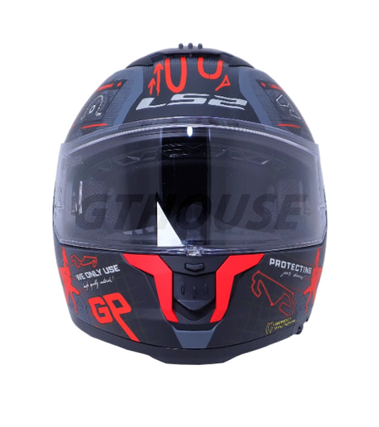 LS2 FF320 Stream II GP Helmet - Matt Red Grey