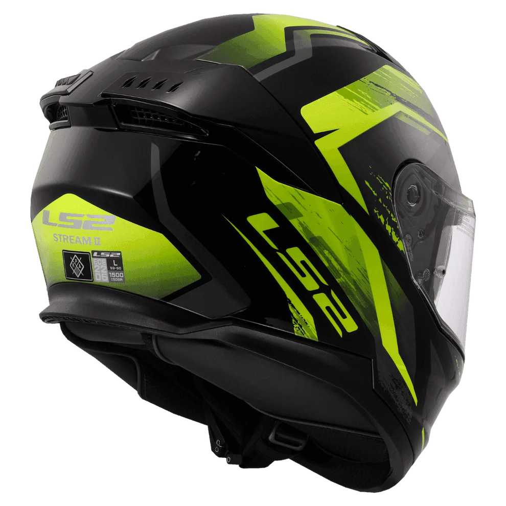 LS2 FF320 Stream II Fury Helmet - Black HV Yellow