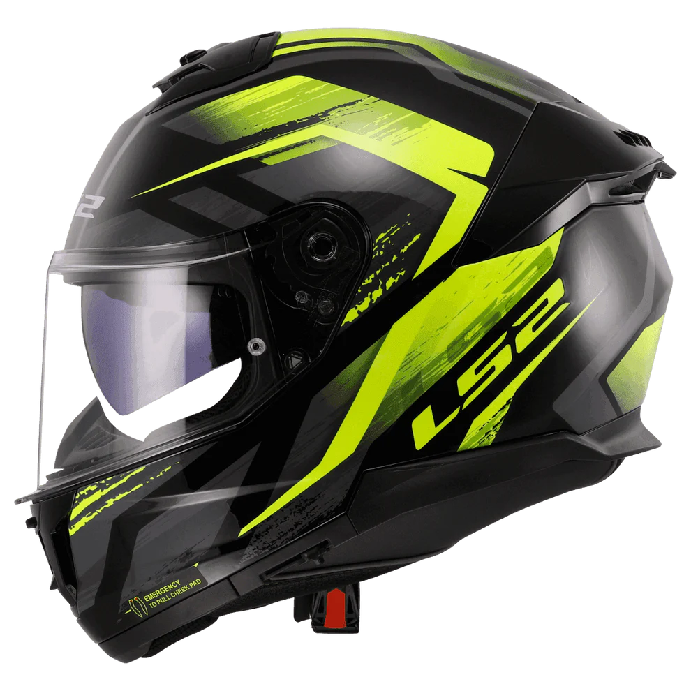 LS2 FF320 Stream II Fury Helmet - Black HV Yellow
