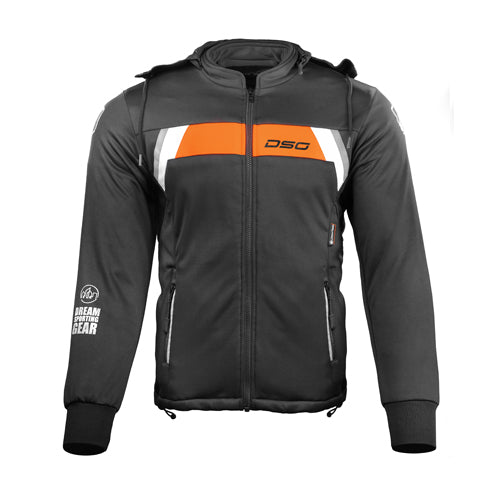 DSG Urban Rider Riding Hoodie Black Red Fluo