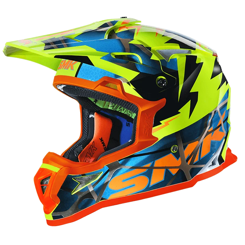 SMK Allterra Fullmine Helmet - GL 457 Yellow Blue Orange