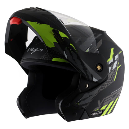 Vega Crux DX Flex Helmet - Dull Black Neon Yellow