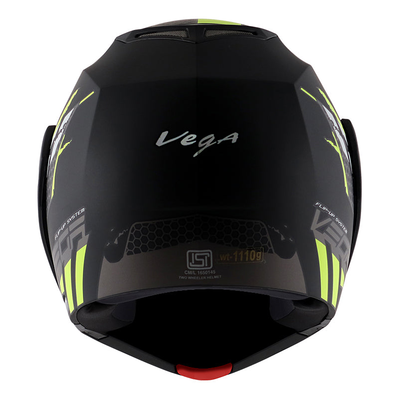 Vega Crux DX Flex Helmet - Dull Black Neon Yellow