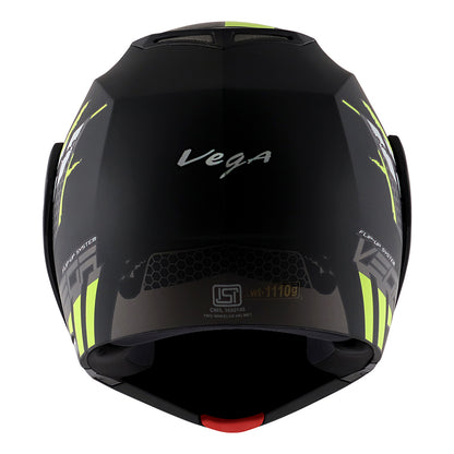 Vega Crux DX Flex Helmet - Dull Black Neon Yellow