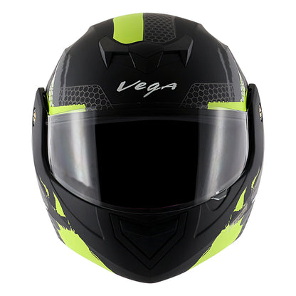 Vega Crux DX Flex Helmet - Dull Black Neon Yellow