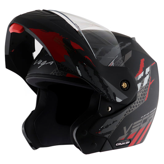 Vega Crux DX Flex Helmet - Dull Black Red