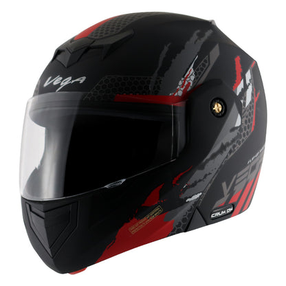 Vega Crux DX Flex Helmet - Dull Black Red