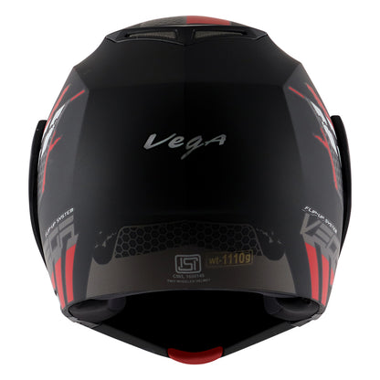 Vega Crux DX Flex Helmet - Dull Black Red