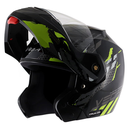 Vega Crux DX Flex Helmet - Black Neon Yellow