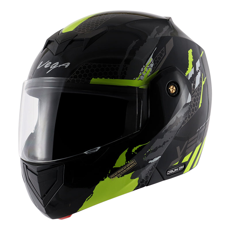 Vega Crux DX Flex Helmet - Black Neon Yellow