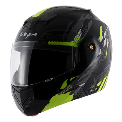 Vega Crux DX Flex Helmet - Black Neon Yellow